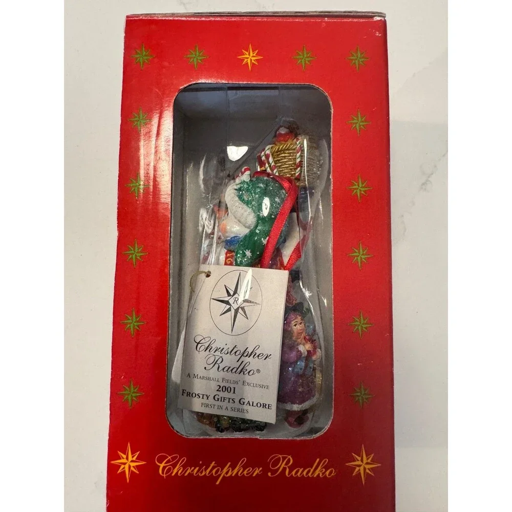 Christopher Radko Ornament Snowman Frosty Gifts Galore 2001 NWT in box